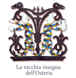 La vecchia insegna dell'Osteria Vecchia insegna osteria degli amici